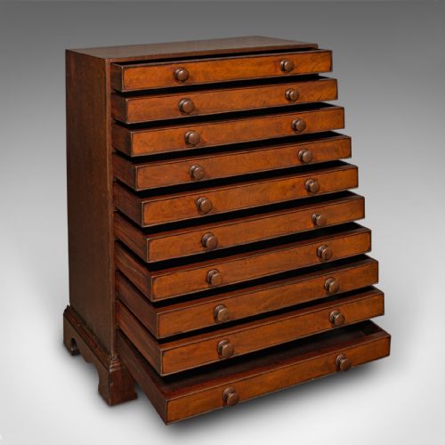 fig 1. Antique Specimen Chest, English, Collector's Chest of Drawers, Georgian, C.1800