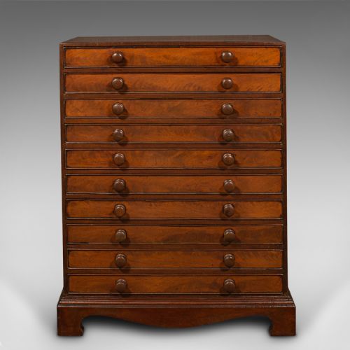 fig 2. Antique Specimen Chest, English, Collector's Chest of Drawers, Georgian, C.1800