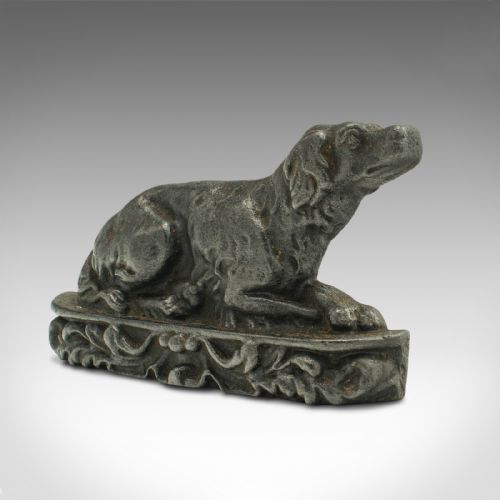 fig 2. Pair Of Antique Dog Door Stops, English, Iron, Decorative Bookends, Victorian