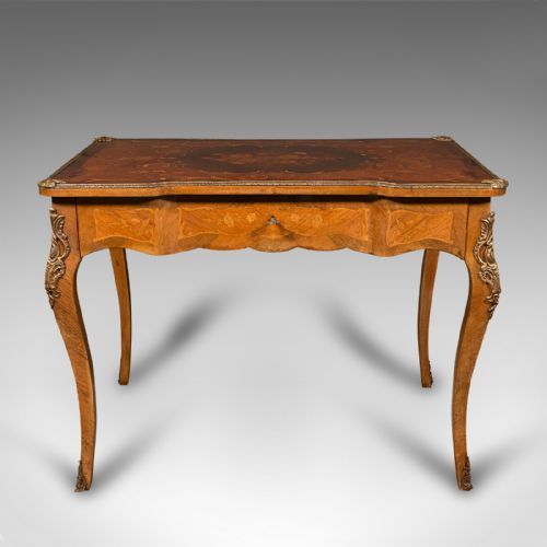 fig 1. Antique Writing Desk, French, Decorative Centre Table, Louis XV Taste, Victorian
