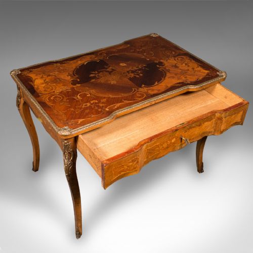 fig 6. Antique Writing Desk, French, Decorative Centre Table, Louis XV Taste, Victorian