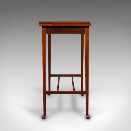 ANTIQUE FOLD OVER GAMES TABLE ENGLISH FLAME WALNUT CARD SIDE EDWARDIAN - ADDITIONAL PHOTO 5