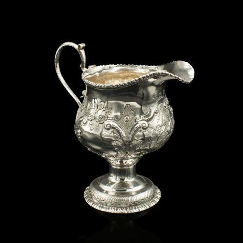 Small Antique Creamer, English Sterling Silver Pouring Jug, Georgian, Hallmarked