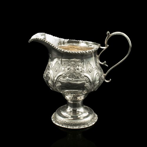 fig 1. Small Antique Creamer, English Sterling Silver Pouring Jug, Georgian, Hallmarked