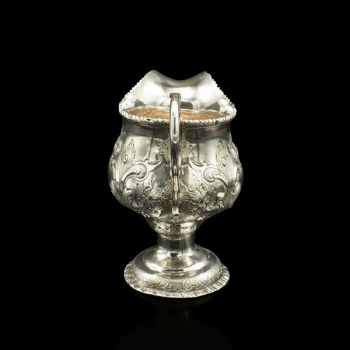 fig 3. Small Antique Creamer, English Sterling Silver Pouring Jug, Georgian, Hallmarked