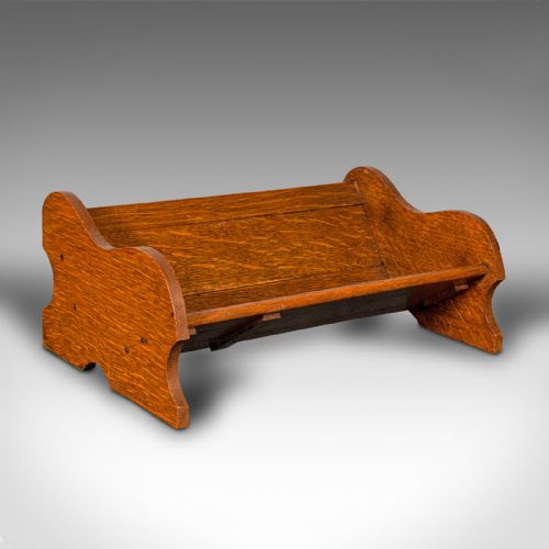 fig 5. Pair Of Antique Extending Novel Rests, English, Oak, Book Trough, Edwardian