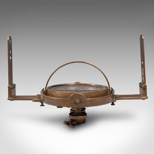 fig 2. Antique Gimballed Compass, English, Brass, Decorative, Display, Victorian, 1880