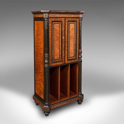 ANTIQUE GENTLEMAN'S FOLIO CABINET ENGLISH BIRDS EYE MAPLE DECORATIVE REGENCY - ADDITIONAL PHOTO 1