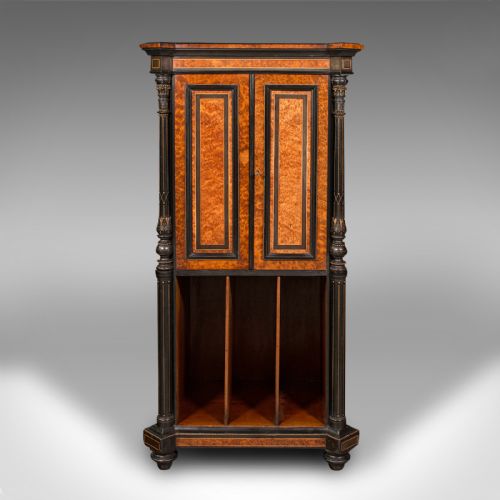 ANTIQUE GENTLEMAN'S FOLIO CABINET ENGLISH BIRDS EYE MAPLE DECORATIVE REGENCY - ADDITIONAL PHOTO 2