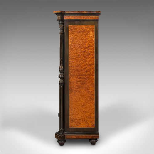 ANTIQUE GENTLEMAN'S FOLIO CABINET ENGLISH BIRDS EYE MAPLE DECORATIVE REGENCY - ADDITIONAL PHOTO 4