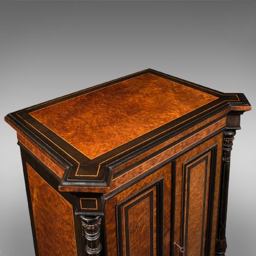 ANTIQUE GENTLEMAN'S FOLIO CABINET ENGLISH BIRDS EYE MAPLE DECORATIVE REGENCY - ADDITIONAL PHOTO 6