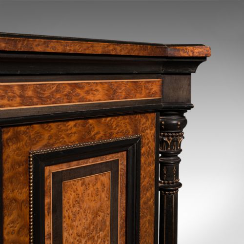 ANTIQUE GENTLEMAN'S FOLIO CABINET ENGLISH BIRDS EYE MAPLE DECORATIVE REGENCY - ADDITIONAL PHOTO 8