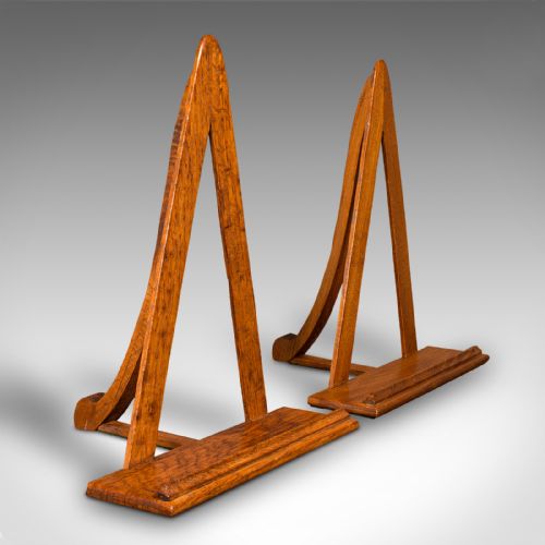 Pair of Antique Book Stands, English, Oak, Folio Rest, Recital, Cotswold School