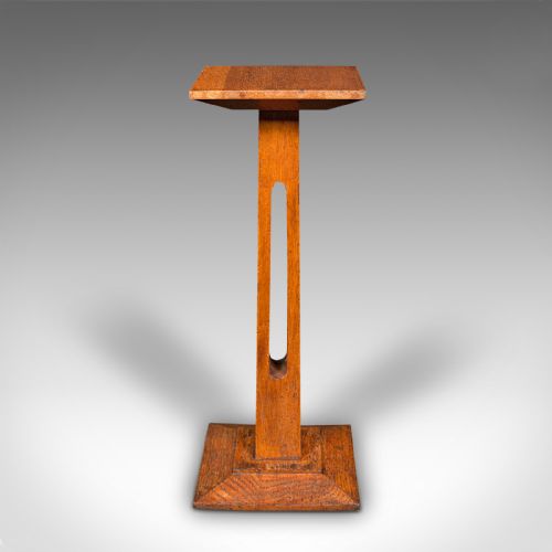 fig 1. Antique Bust Stand, English, Oak, Jardiniere, Torchere Column, Victorian, C.1900