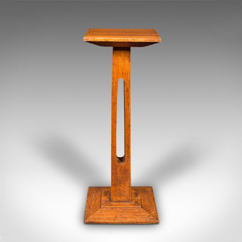 fig 2. Antique Bust Stand, English, Oak, Jardiniere, Torchere Column, Victorian, C.1900