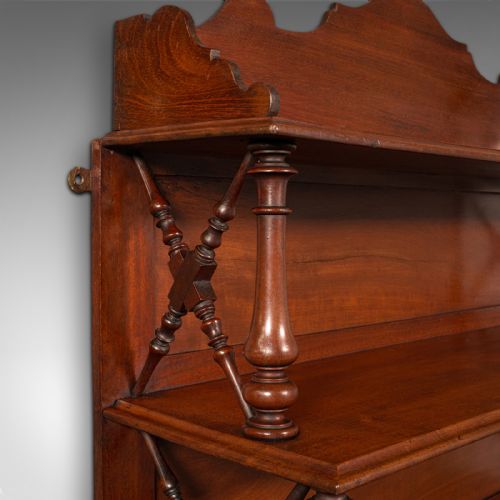 ANTIQUE MOUNTED WHATNOT ENGLISH BOOKSHELF COLLECTIBLES SHELF VICTORIAN 1900 - ADDITIONAL PHOTO 4