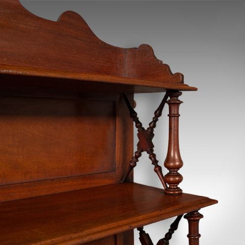 ANTIQUE MOUNTED WHATNOT ENGLISH BOOKSHELF COLLECTIBLES SHELF VICTORIAN 1900 - ADDITIONAL PHOTO 5