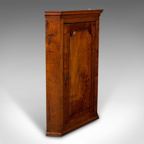 fig 1. Antique Corner Cabinet, English, Wall Cupboard, Floor Standing, Georgian, C.1780