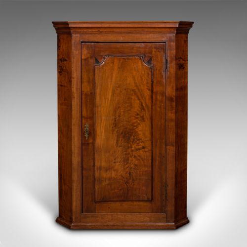 fig 2. Antique Corner Cabinet, English, Wall Cupboard, Floor Standing, Georgian, C.1780