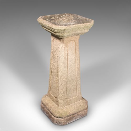 Antique Garden Bird Bath, English, Stone, Pedestal, Trough, Outdoor, Edwardian