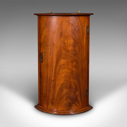 fig 2. Small Antique Corner Medicine Cabinet, English, Bow Front, Cupboard, Victorian