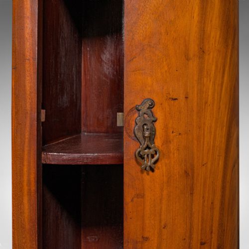 fig 6. Small Antique Corner Medicine Cabinet, English, Bow Front, Cupboard, Victorian