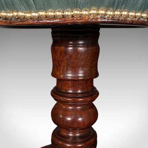 fig 4. Antique Piano Stool, English, Leather, Riser, Recital, Dressing, Victorian, 1850