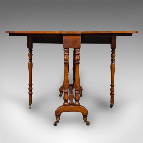 fig 4. Antique Sutherland Table, English, Walnut, Gate Leg, Occasional, Regency, C.1830