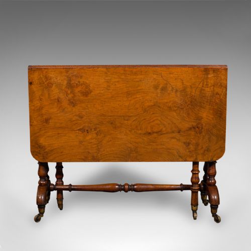 fig 5. Antique Sutherland Table, English, Walnut, Gate Leg, Occasional, Regency, C.1830