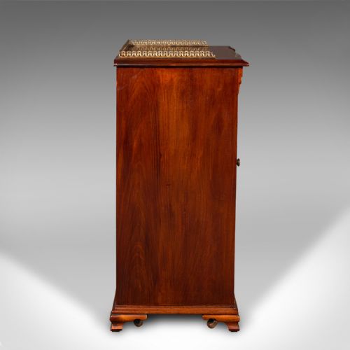 ANTIQUE MUSIC CABINET ENGLISH WALNUT GLASS DISPLAY CASE BOOKCASE EDWARDIAN - ADDITIONAL PHOTO 3