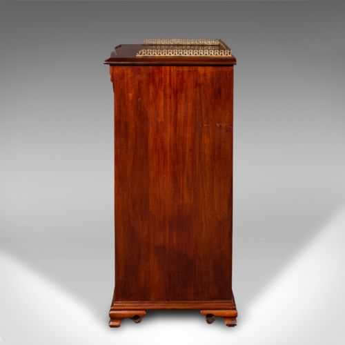 ANTIQUE MUSIC CABINET ENGLISH WALNUT GLASS DISPLAY CASE BOOKCASE EDWARDIAN - ADDITIONAL PHOTO 4
