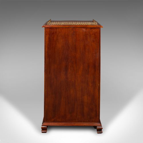 ANTIQUE MUSIC CABINET ENGLISH WALNUT GLASS DISPLAY CASE BOOKCASE EDWARDIAN - ADDITIONAL PHOTO 5