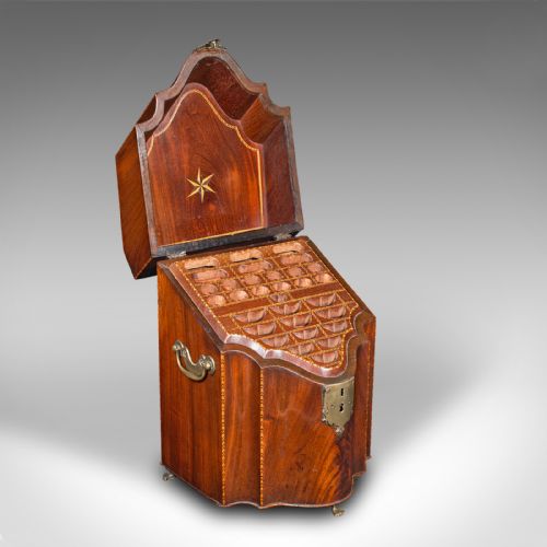 fig 1. Antique Knife Box, English, Cutlery Canteen, Oak Lined, Kitchen, Georgian, 1770