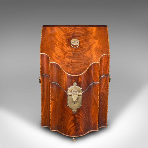 fig 2. Antique Knife Box, English, Cutlery Canteen, Oak Lined, Kitchen, Georgian, 1770
