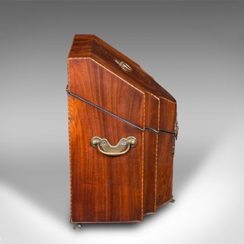 fig 3. Antique Knife Box, English, Cutlery Canteen, Oak Lined, Kitchen, Georgian, 1770