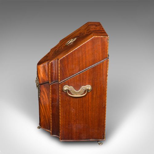 fig 4. Antique Knife Box, English, Cutlery Canteen, Oak Lined, Kitchen, Georgian, 1770