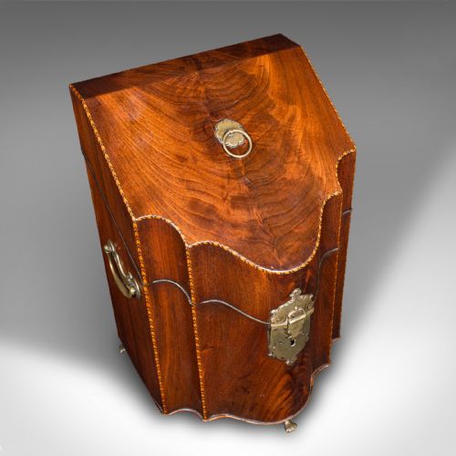fig 6. Antique Knife Box, English, Cutlery Canteen, Oak Lined, Kitchen, Georgian, 1770