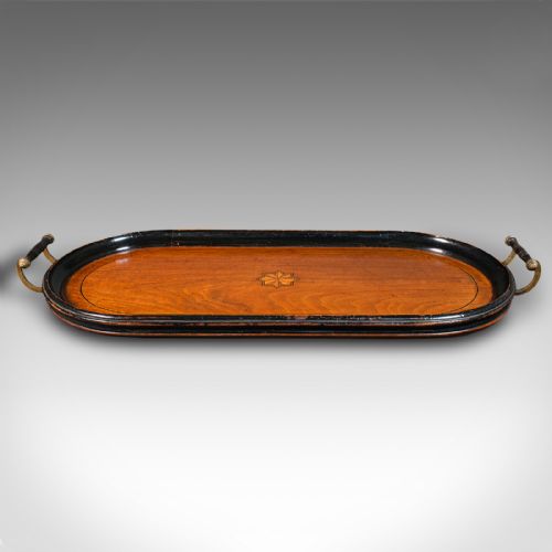 fig 2. Antique Gentleman's Club Serving Tray, English, Walnut, Afternoon Tea, Victorian