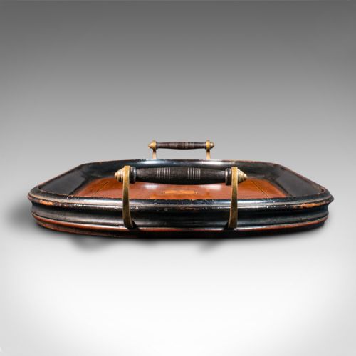 fig 3. Antique Gentleman's Club Serving Tray, English, Walnut, Afternoon Tea, Victorian