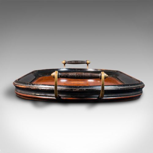 fig 4. Antique Gentleman's Club Serving Tray, English, Walnut, Afternoon Tea, Victorian
