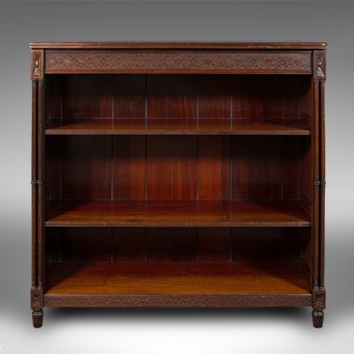 fig 1. Antique Drawing Room Book Cabinet, English, Walnut, Bookshelves, Victorian, 1880