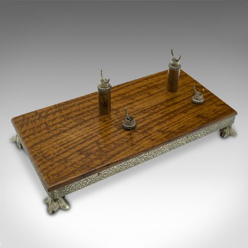 fig 2. Antique Reception Desk Letter Set, English, Walnut, Magnifying Glass, Victorian