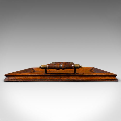 fig 4. Antique Serving Tray, English, Oak, Brass, Afternoon Tea, Edwardian, Circa 1910