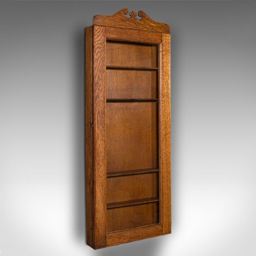 fig 1. Antique Shop's Display Cabinet, English, Oak, Glass Showcase, Retail, Edwardian