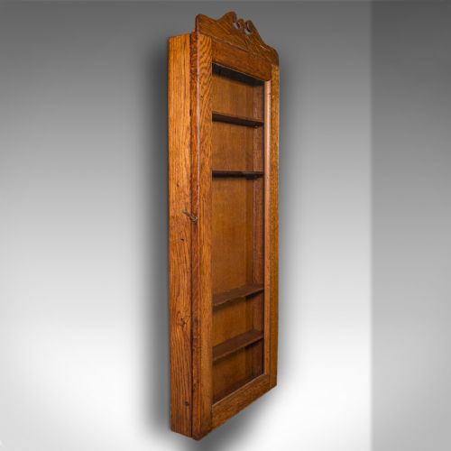 fig 2. Antique Shop's Display Cabinet, English, Oak, Glass Showcase, Retail, Edwardian