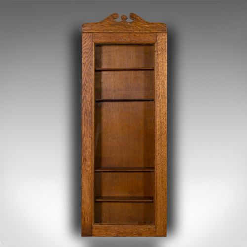fig 3. Antique Shop's Display Cabinet, English, Oak, Glass Showcase, Retail, Edwardian