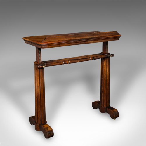 fig 1. Antique Adjustable Reading Table, English, Lectern, Recital Stand, William IV