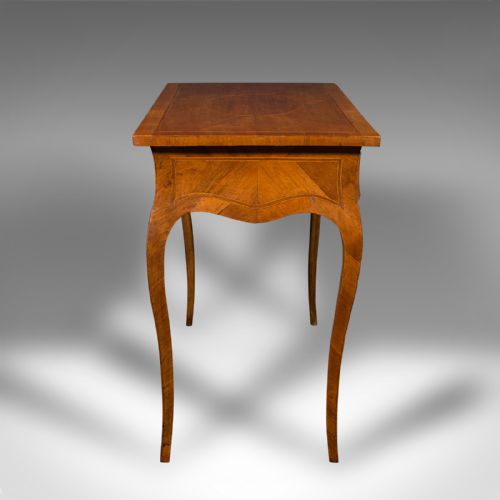 fig 1. Antique Bureau Plat, French, Walnut, Writing Desk, Louis XV Revival, Victorian