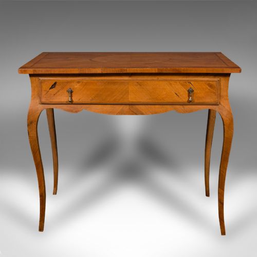 fig 2. Antique Bureau Plat, French, Walnut, Writing Desk, Louis XV Revival, Victorian