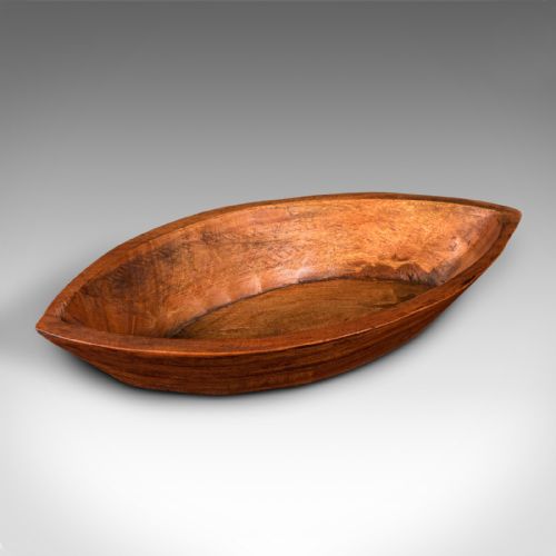 fig 2. Trio of Antique Peasant Bowls, Indian, Hand Carved, Oval Dish, Victorian, C.1900